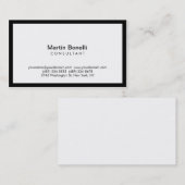 Modern Eenvoudig Zwart Grens Wit Visitekaartje (Voorkant / Achterkant)