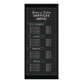 Modern Eenvoudig Zwart Teal Salon Menu Professione (Voorkant)
