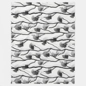 Modern Eenvoudig Zwart Wit Abstract Vine Fleece Deken (Voorkant)