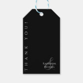 Modern Eenvoudig Zwart-Wit-Bruiloft Dank u- Cadeaulabel (Voorkant)