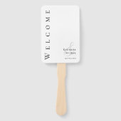 Modern Eenvoudig Zwart-Wit-Bruiloft- Handwaaier (Voorkant)