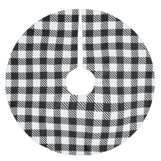 Modern Eenvoudig Zwart Wit Gingham Check Kerstboom Rok (Voorkant)
