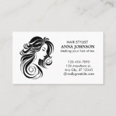 Modern eenvoudig zwart wit Haarstylist Visitekaartje (Achterkant)