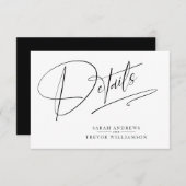 Modern Eenvoudig Zwart & Wit Informatiekaartje (Voorkant / Achterkant)