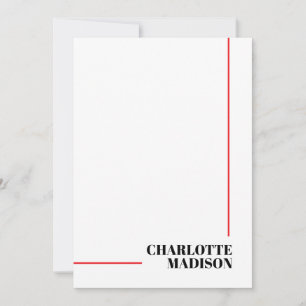 Modern Eenvoudig Zwart Wit Trendsettend Minimalist Notitiekaartje