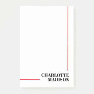 Modern Eenvoudig Zwart Wit Trendsettend Minimalist Post-it® Notes