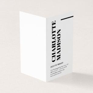 Modern Eenvoudig Zwart Wit Trendsettend Minimalist Visitekaartjes
