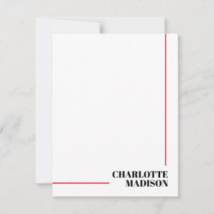 Modern Eenvoudig Zwart Wit Trendy Minimalistisch E Notitiekaartje