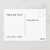 Modern + eenvoudige bruiloft Dank u Briefkaart (Achterkant)