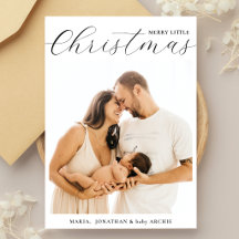 Modern Eenvoudige Foto Baby's Eerste Kerstmis