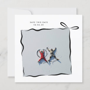 MoDeRN Eenvoudige MINIMALE LINT Foto Bruiloft Save The Date