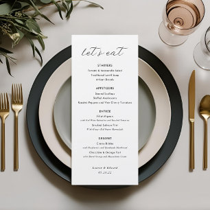 Modern Eerlijk Trouwmenu Menu