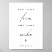 Modern eerst komen liefde dan taart bruiloft taart poster (Voorkant)