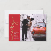 Modern Eerste Kerstmis Bruiloft Faux Gold Kaart (Voorkant)