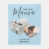 Modern eerste mama | 2 Heart Photo Fleece Blan (Voorkant)
