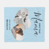 Modern eerste mama | 2 Heart Photo Fleece Blan Deken (Voorkant (Horizontaal))