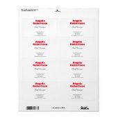 Modern effen eenvoudig minimalistisch rood wit etiket (Full Sheet)