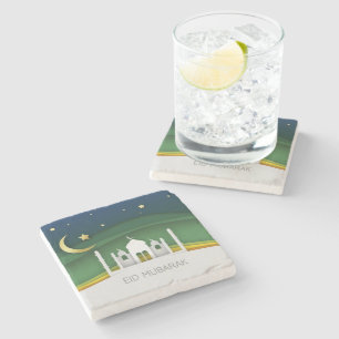 Modern Eid Mubarak papier gesneden moskee stenen O Stenen Onderzetter