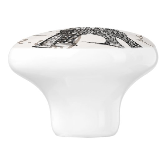 MODERN EIFFEL TOWER KERAMISCHE KNOP (Zijkant)