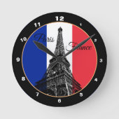 Modern Eiffel Tower, Parijs, Franse vlag / Frankri Ronde Klok (Voorkant)