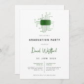 Modern Electrical Engineer Gradution Party nodigt Kaart (Voorkant / Achterkant)