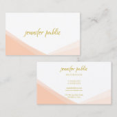 Modern Elegaant Sjabloon Handgeschreven Gouden Sch Visitekaartje (Voorkant / Achterkant)