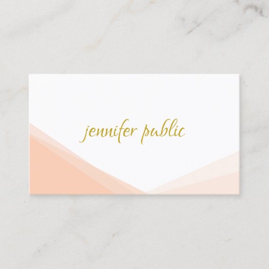 Modern Elegaant Sjabloon Handgeschreven Gouden Sch Visitekaartje (Voorkant)