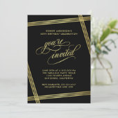Modern Elegance Birthday Party Invitation Kaart (Staand voorkant)