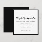 Modern Elegance Black and White Wedding Invitation (Voorkant / Achterkant)