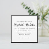 Modern Elegance Black and White Wedding Invitation (Staand voorkant)