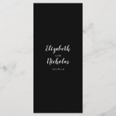 Modern Elegance Black and White Wedding Menu (Achterkant)