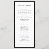 Modern Elegance Black and White Wedding Programma (Achterkant)