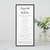 Modern Elegance Black and White Wedding Programma (Staand voorkant)