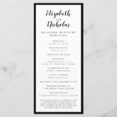 Modern Elegance Black and White Wedding Programma (Voorkant)