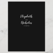 Modern Elegance Black and White Wedding Reception Programma (Achterkant)