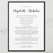 Modern Elegance Black and White Wedding Reception Programma (Voorkant)