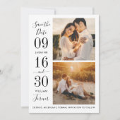 Modern Elegance Black Wedding Foto Save The Date (Voorkant)
