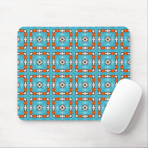 Modern Elegance Blauw Sinaasappel Wit Azulejos Teg Muismat