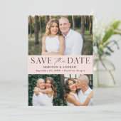 Modern Elegance Blush 3 Foto Save The Date (Staand voorkant)