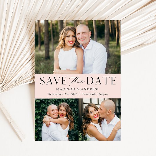 Modern Elegance Blush 3 Foto Save The Date