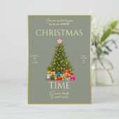 Modern Elegance Christmas Party Kaart (Staand voorkant)