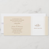 Modern Elegance Ecru Fleur de Lis Wedding Kaart (Achterkant)