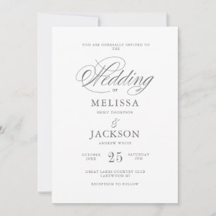 Modern Elegance golden Wedding Wedding Invitation Kaart