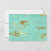 Modern Elegance Mint en Gold Wedding RSVP (Achterkant)