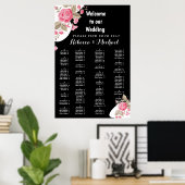 Modern Elegance Pink Floral string light Poster (Thuiskantoor)