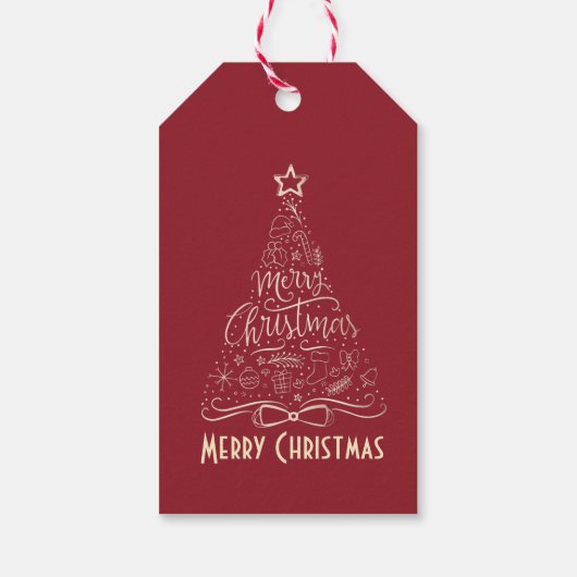 Modern Elegance Red Gift Label Cadeaulabel (Achterkant)