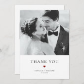 Modern Elegance Red Typography Wedding Bedankkaart (Voorkant / Achterkant)