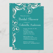 Modern Elegance Turquoise Bridal Shower Kaart (Voorkant / Achterkant)