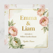 Modern Elegance Wedding Invitation Kaart (Voorkant / Achterkant)