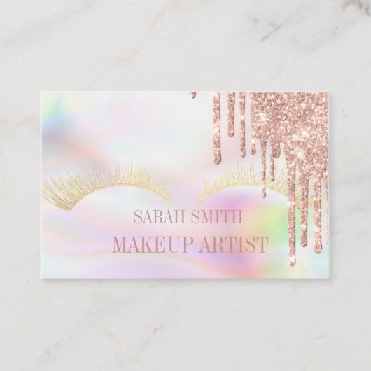 Modern Eleganht opal, druppelt gouden roos Visitekaartje (Voorkant)